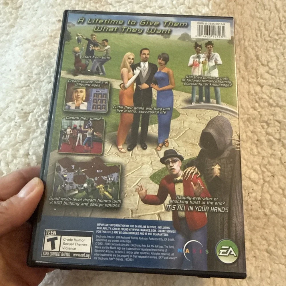 The Sims 2 (PC, 2004 - 5 Discs) Complete No Manual Pre Owned Case Needs Work
